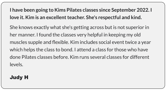 Stonehouse Pilates Recommendation